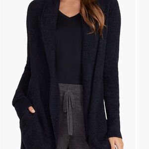 Barefoot Dreams Black CozyChic Lite Circle Cardigan Sweater Size S